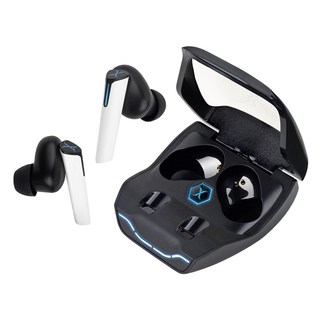 FOXXRAY 狐鐳 巡星響狐低延遲真無線耳機, BT 5.0藍牙技術, 95毫秒電競等級超低延遲, FXR-HAW-09, 黑色 + 白色