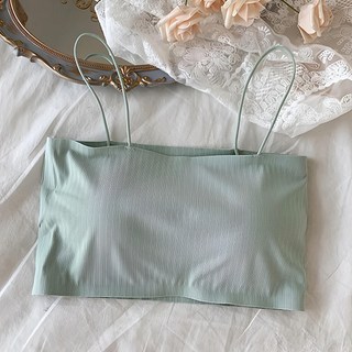 冰絲涼感降溫有胸墊平口小可愛 Set 3件, 胸寬30cm/長28cm(含肩帶), 綠色