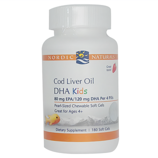 Nordic Naturals 小愛Q魚肝油加強膠囊 DHA Kids 80mg EPA/120mg DHA 4歲以上兒童適用, 180顆, 1瓶