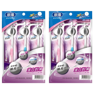 Shallop 刷樂 備長炭亮白牙刷, 3支, 2包