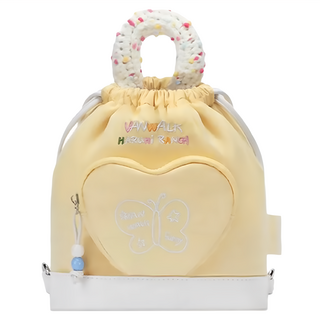 Vanwalk 出走 迷你復古牛仔糖果後背包 V2615, 奶油黃