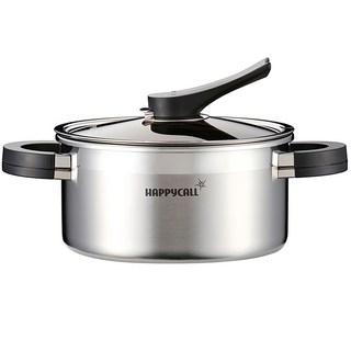 HAPPYCALL 三層不鏽鋼雙耳鍋 附鍋蓋, 20cm, 銀色, 1個