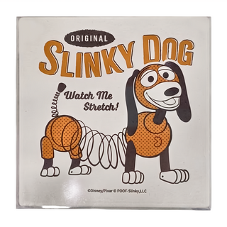 收納王妃 玩具總動員方形陶瓷吸水杯墊, 彈簧狗 白色, 1個