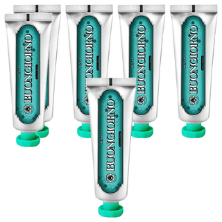 DENTI BUONGIORNO 口氣護理牙膏, 含綠茶萃取物, 添加薄荷、鼠尾草等植物萃取物, 清新口氣, 100g, 6條