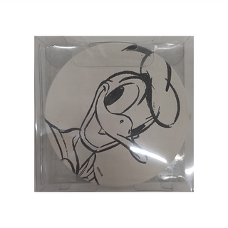 硬式珪藻土杯墊 圓型 唐老鴨 黛西 2個, 圓型 唐老鴨 黛西 白色 + 黑色, 1組