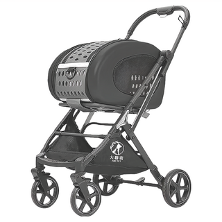 ABC PET 大聯萌 太空艙可拆卸寵物推車 外出折疊推車, 橘色/深灰色, 附可調節肩帶, 高50cm*長35cm*厚30cm, 1.45KG, 1個