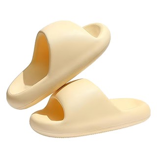 bebehome 元氣滿滿小胖饅頭 氣墊拖鞋, 奶油黃, 44~45碼