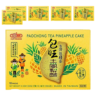 惠香 臺灣造型包種茶包旺土鳳梨酥禮盒 10顆, 伴手禮最佳選擇, 名間包種茶與關廟鳳梨, 獨立包裝, 350g, 6盒