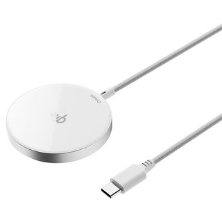 amuok 艾默克 極簡 mini Qi2 磁吸無線充電器 自帶線, 1個, 白色