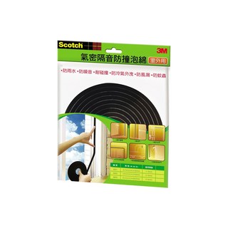 3M Scotch 室外用氣密隔音防撞泡棉 防水/防噪音/耐碰撞, 1個