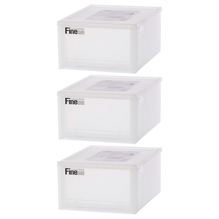 KEYWAY 抽屜整理箱 30L LF-0083, 透明色, 3個