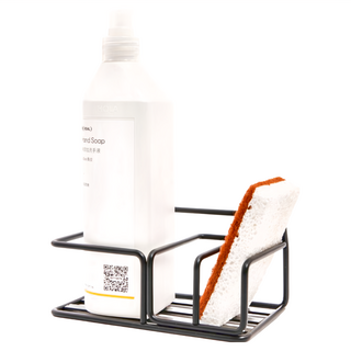 HOLA 和樂家居 Ink鐵製烤漆壁掛菜瓜布架 17 x 9.5 x 8cm 321g, 黑色, 1個