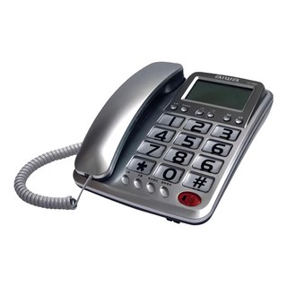 aiwa 愛華 可調式螢幕大字鍵有線電話 銀色 ALT-893 來電顯示 長輩適用
