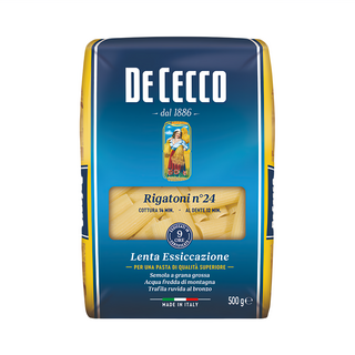 DE CECCO 得科 水管麵 NO.24 採用高品質杜蘭小麥粉製成, 500g, 1包