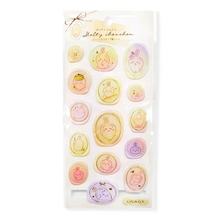 吉伊卡哇午茶趣金邊封口貼紙 棕色夢幻 可愛卡通 手帳裝飾貼紙, 1個