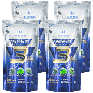 台塑生醫 BioLead 防蹣抗菌濃縮洗衣精 補充包, 1kg, 4袋