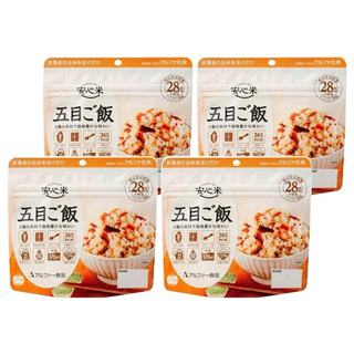 ANSHIN-MAI 安心米 五目集即時炊飯保存包，五種素材風味，附湯匙, 100g, 4包