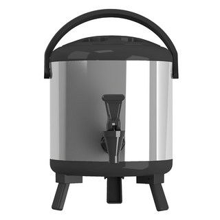 WORTH IT 渥思 日式不鏽鋼保溫保冷茶桶, 5L, 304不鏽鋼內膽, 台灣製造, 質感黑, 1個