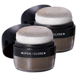 Chandelle 澎蓬黑潤髮粉 含美容髮油保濕成分 遮蓋白髮 修飾頭皮, 深棕, 2罐