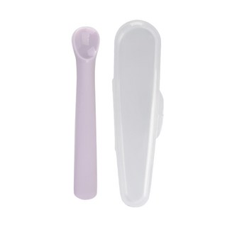 Dailylike Bonbon 幼兒矽膠湯匙 附收納盒 第一階段, 薰衣草紫, 1組