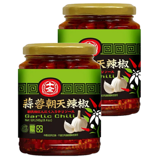 十全 蒜蓉朝天辣椒, 嚴選頂級朝天椒, 加入國產大蒜頭, HACCP ISO22000食品安全系統驗證, 240g, 2罐