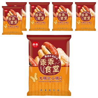 乖乖 乖乖食堂米果 大腸包小腸風味 (60g/包) 台灣米製休閒零食, 6包