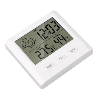 RiTERS 瑞特斯 溫控表情立/掛式電子溫濕度計, 白色, 1個