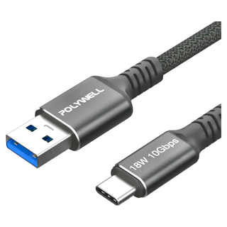 POLYWELL 寶利威爾 黑金剛 USB3.2 A-Type-C Gen2 傳輸充電線, 2m, PW15-W45-M842, 1條