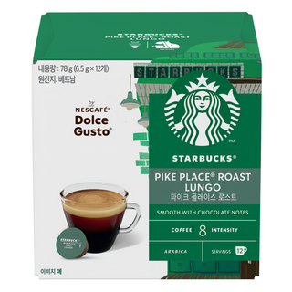 STARBUCKS 星巴克 NESCAFE 雀巢咖啡 Dolce Gusto 多趣酷思 派克市場美式咖啡膠囊, 6.5g, 12顆, 1盒
