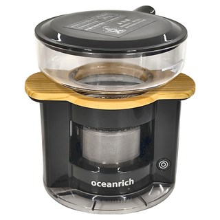 oceanrich 便攜式單杯萃取旋轉咖啡機 S2, 150ML, 360° 旋轉, 黑木紋
