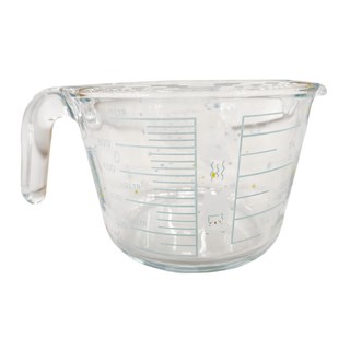SHUEHO 樹可 刻度玻璃量杯 有蓋 大, 熊熊, 1L, 1個
