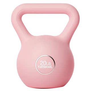 FOSO 硬壺鈴 健身重訓器材 提升肌力與耐力, 粉色, 20lb, 1個