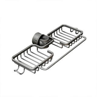 ANTIAN 不鏽鋼廚房水龍頭置物架 抹布海綿瀝水掛籃 槍灰色 方便廚房收納, 1個, 30.8 x 10 x 3cm