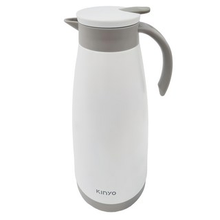 Kinyo 304不鏽鋼真空保溫壺 111 x 111 x 261mm 650g, 銀色 + 白色, 1.5L, 1個