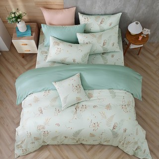 Hong Yew Bedding 鴻宇寢飾 300織美國棉 精梳棉 雙人薄被套, 狐狸艾莉森 綠色
