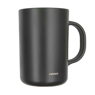 HARIO 好璃奧 真空雙層馬克杯 470ml, 黑色, 1個