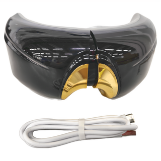 新一代6氣囊 智能穴位眼部按摩器 眼罩 眼睛舒緩 消除黑眼圈, 黑金, 20.5x15x9cm, G5239-2