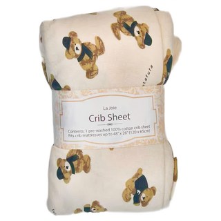 La Joie 喬依思 Rockland 中床床包 100%純棉 嬰兒床包, 暖暖泰迪, 120 x 65cm