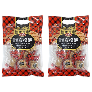 Chiao-E 巧益 脆皮澎鬆鹹蛋黃方格酥 蛋素, 150g, 2袋