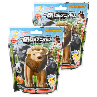 BANDAI 入浴球 BIG UUGOKU BIGRA ANIMALS 橙色香味, 115g, 2個