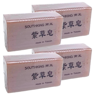 LANOWN 南王 沐浴皂 紫草皂 全身適用 植物油成分 深層清潔肌膚 溫和不刺激, 4個, 100g