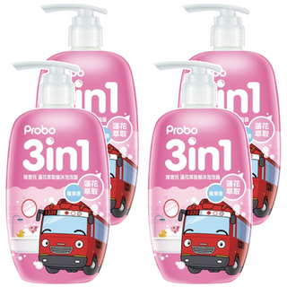 Probo 博寶兒 蓮花髮沐泡泡露, 3in1 蘋果香萃, 500ml, 4瓶