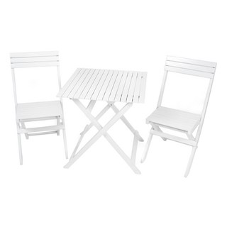防潮原木傢俱野餐露營戶外桌椅 可折疊攜帶方便 白色簡約風格 適用於各種戶外活動, 1組