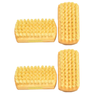 fA brushes 森詠木香德國製原木白豚鬃手部雙足清潔按摩刷, 原木色, 2個, 1入