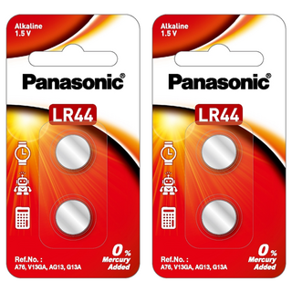 Panasonic 國際牌 鹼性鈕扣電池 LR-44TW/2B, 2顆, 2組