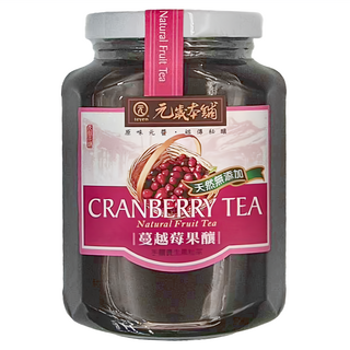 元歲本舖 蔓越莓果釀 天然水果茶, 450g, 1罐