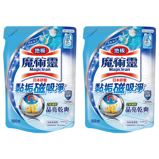 Kao 花王 Magiclean 魔術靈 台灣公司貨 地板清潔劑 補充包 清新海洋, 1.8L, 2包