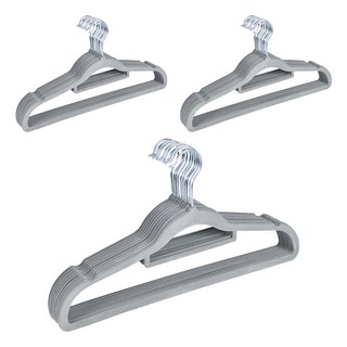 Craftsman In Storage 收納職人 無痕防滑植絨衣架 42cm, 極致灰, 30個