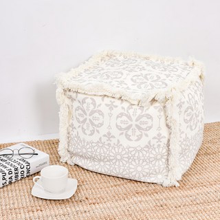 Craftsman In Storage 收納職人 簡約北歐ins風棉線編織坐墩/沙發凳/懶人矮凳, 白雪紛紛