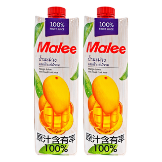Malee 100% 芒果綜合果汁, 1L, 2瓶